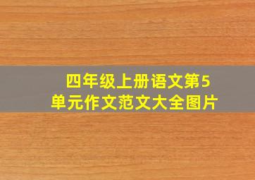 四年级上册语文第5单元作文范文大全图片