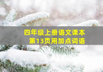 四年级上册语文课本第13页用加点词语