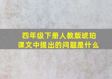 四年级下册人教版琥珀课文中提出的问题是什么