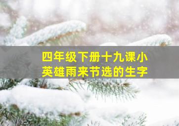 四年级下册十九课小英雄雨来节选的生字