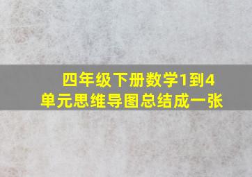 四年级下册数学1到4单元思维导图总结成一张