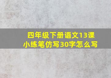 四年级下册语文13课小练笔仿写30字怎么写