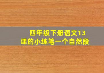 四年级下册语文13课的小练笔一个自然段