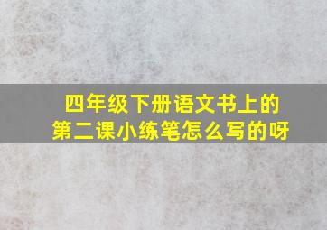 四年级下册语文书上的第二课小练笔怎么写的呀