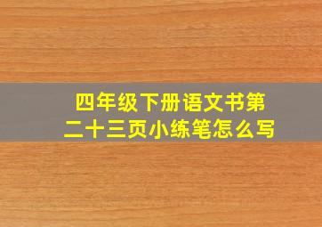 四年级下册语文书第二十三页小练笔怎么写