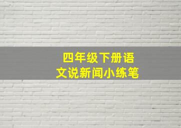 四年级下册语文说新闻小练笔