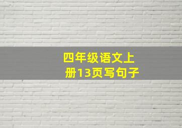 四年级语文上册13页写句子