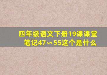 四年级语文下册19课课堂笔记47∽55这个是什么