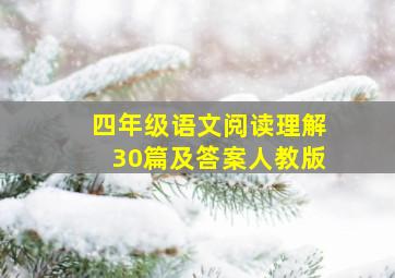 四年级语文阅读理解30篇及答案人教版