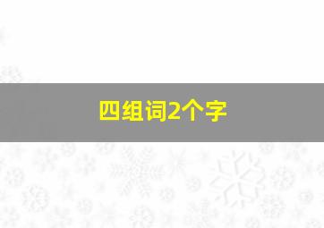 四组词2个字