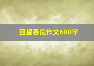 回望暑假作文600字