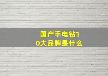 国产手电钻10大品牌是什么