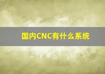 国内CNC有什么系统