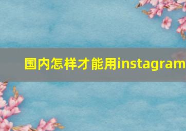 国内怎样才能用instagram