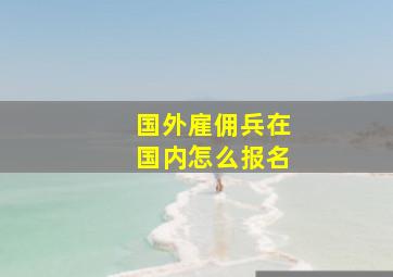 国外雇佣兵在国内怎么报名