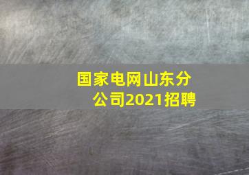 国家电网山东分公司2021招聘