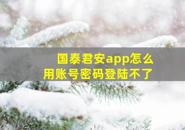 国泰君安app怎么用账号密码登陆不了