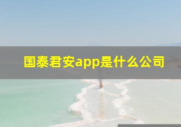 国泰君安app是什么公司