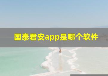 国泰君安app是哪个软件