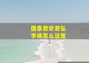 国泰君安君弘字体怎么设置