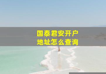 国泰君安开户地址怎么查询