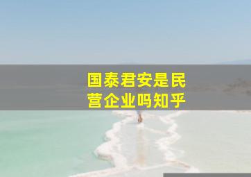 国泰君安是民营企业吗知乎