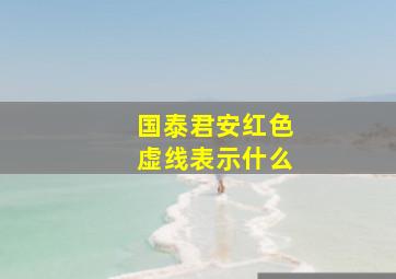 国泰君安红色虚线表示什么