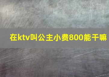 在ktv叫公主小费800能干嘛