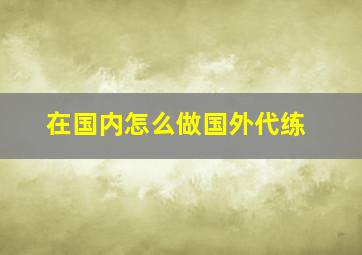 在国内怎么做国外代练