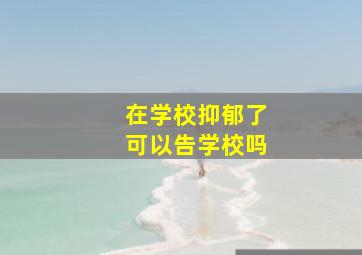 在学校抑郁了可以告学校吗