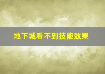 地下城看不到技能效果