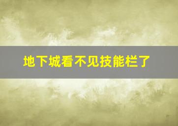 地下城看不见技能栏了