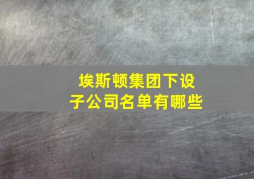 埃斯顿集团下设子公司名单有哪些