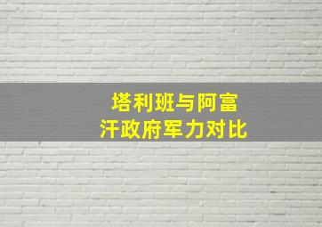 塔利班与阿富汗政府军力对比