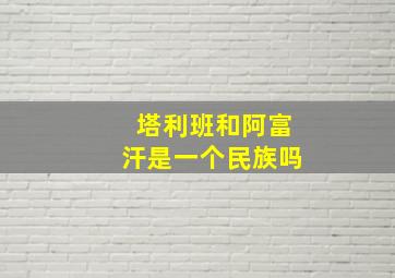 塔利班和阿富汗是一个民族吗