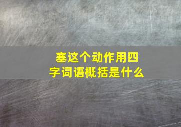 塞这个动作用四字词语概括是什么