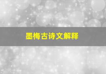 墨梅古诗文解释