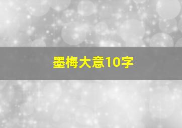 墨梅大意10字