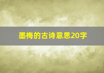 墨梅的古诗意思20字