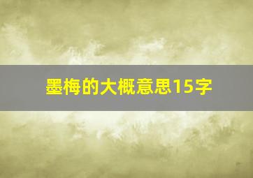 墨梅的大概意思15字