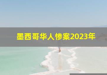 墨西哥华人惨案2023年