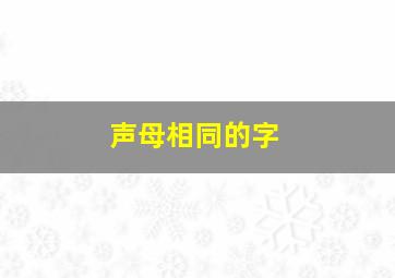 声母相同的字