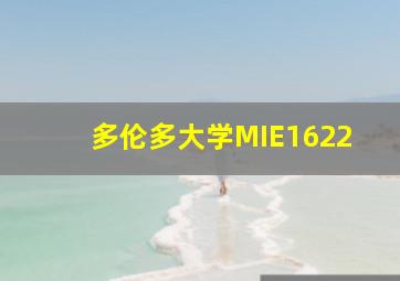 多伦多大学MIE1622