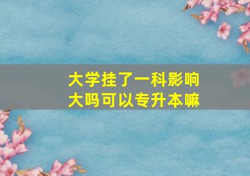 大学挂了一科影响大吗可以专升本嘛