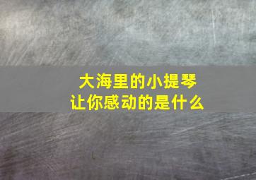 大海里的小提琴让你感动的是什么