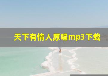 天下有情人原唱mp3下载