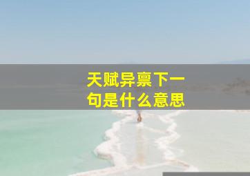 天赋异禀下一句是什么意思