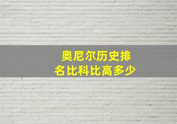 奥尼尔历史排名比科比高多少