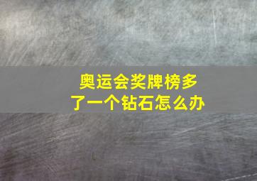 奥运会奖牌榜多了一个钻石怎么办