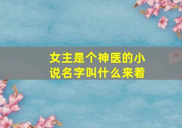 女主是个神医的小说名字叫什么来着